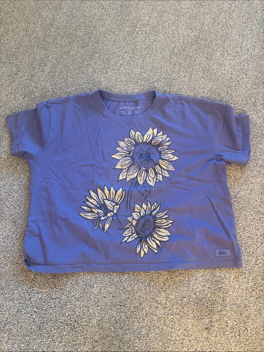 Life is Good Women’s Purple Sunflower Graphic Tee